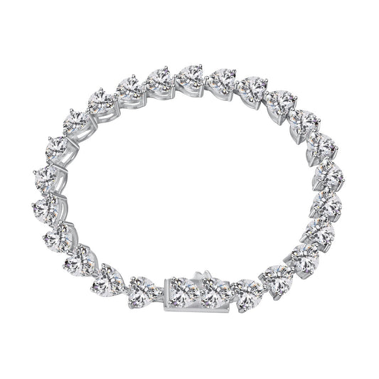 [Lucky Jewelry]0.75 Carat Elegant Romantic Heart Shape Lover Bracelet