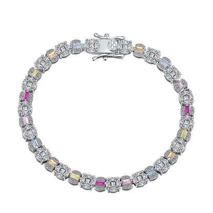 [Lucky Jewelry]Dazzling Radiant Multi Cut Daily Bracelet
