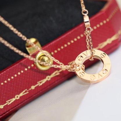 [⭐Renara]LOVE NECKLACE ADJUSTABLE ROSE GOLD 2 DIAMOND