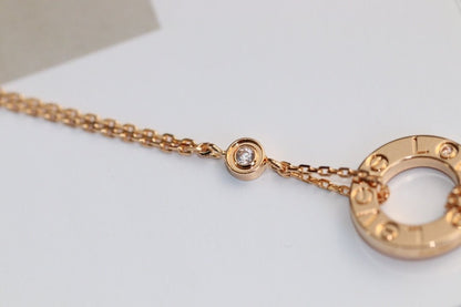 [⭐Renara]LOVE NECKLACE ADJUSTABLE ROSE GOLD 2 DIAMOND