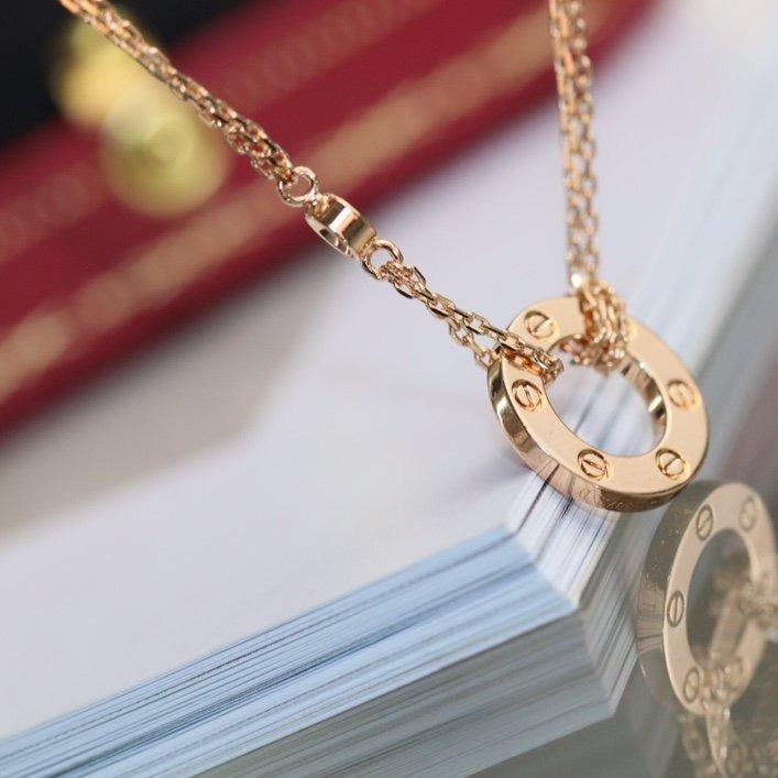 [⭐Renara]LOVE NECKLACE ADJUSTABLE ROSE GOLD 2 DIAMOND