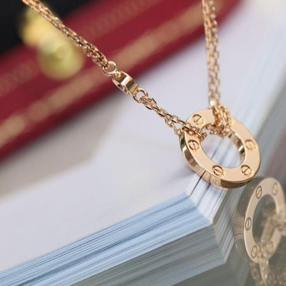 [⭐Renara]LOVE NECKLACE ADJUSTABLE ROSE GOLD 2 DIAMOND