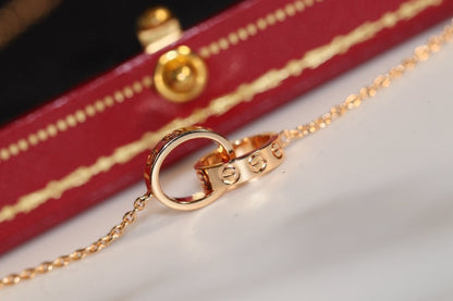 [⭐Renara]LOVE NECKLACE PINK GOLD AND SILVER