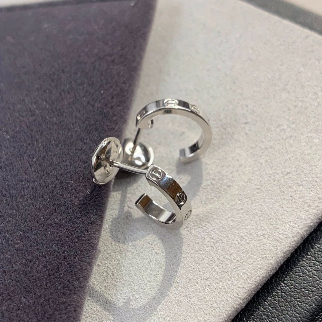 [⭐Renara]LOVE EARRINGS 2.65MM SILVER