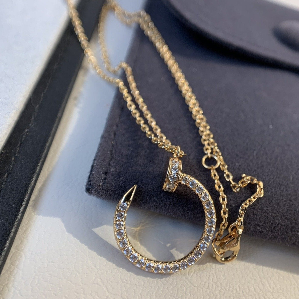 [⭐Renara]JUSTE NECKLACE PINK GOLD DIAMONDS