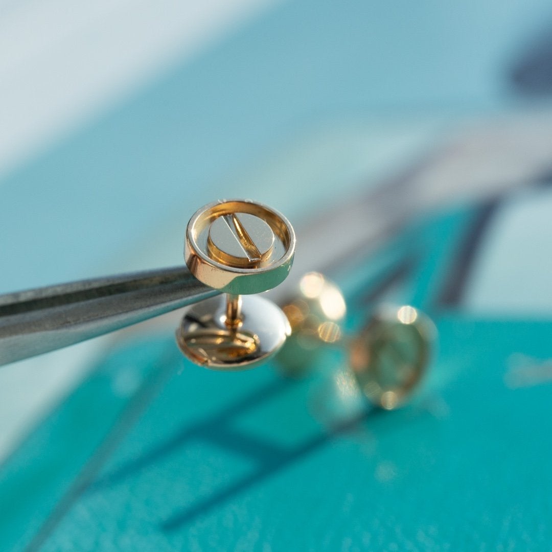 [⭐Renara]LOVE EARRINGS PINK GOLD 10MM