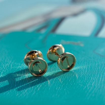 [⭐Renara]LOVE EARRINGS PINK GOLD 10MM