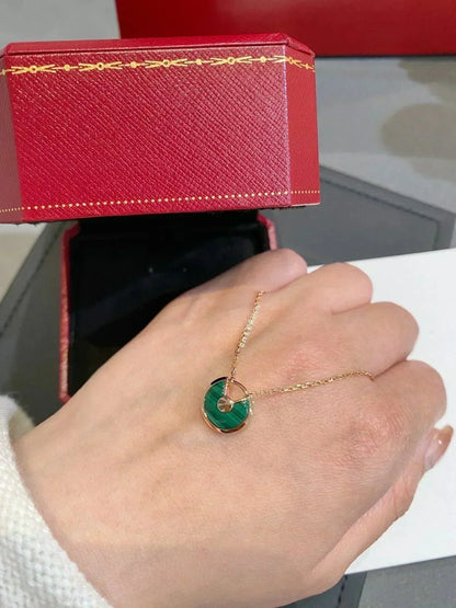 [⭐Renara]AMULETTE ROSE GOLD MALACHITE NECKLACE