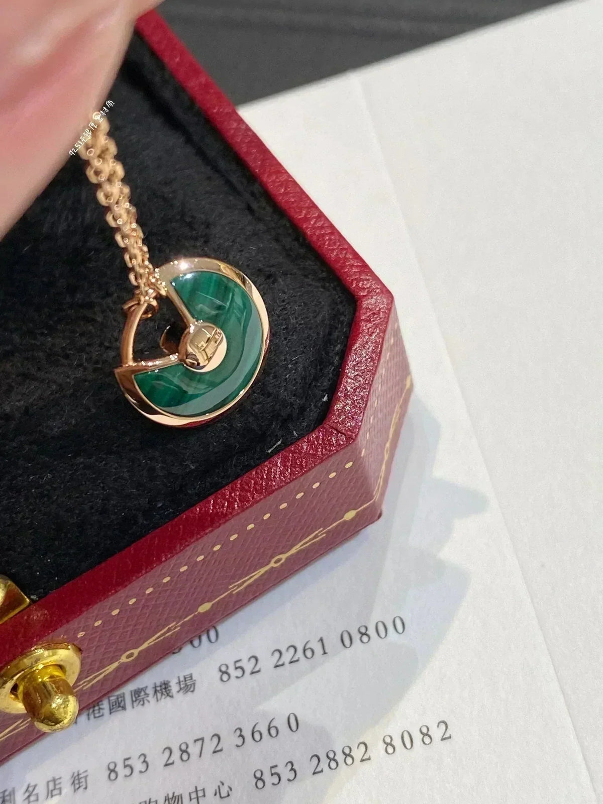 [⭐Renara]AMULETTE ROSE GOLD MALACHITE NECKLACE