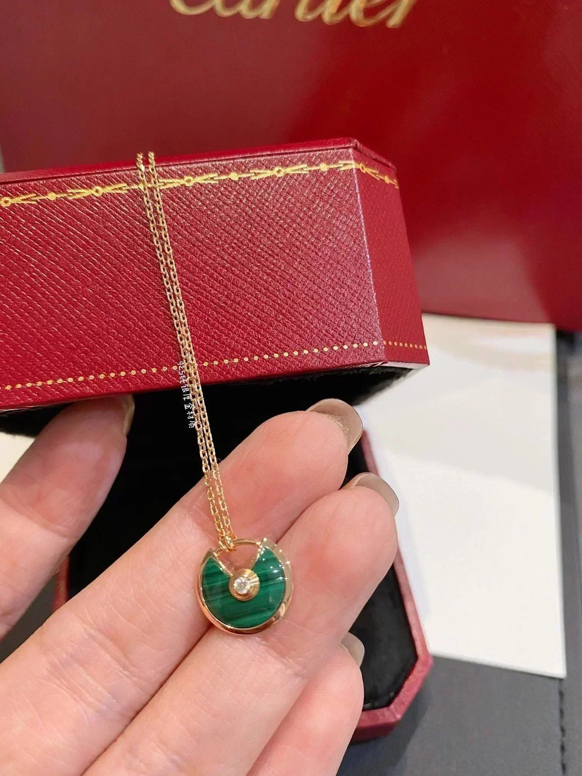 [⭐Renara]AMULETTE ROSE GOLD MALACHITE NECKLACE