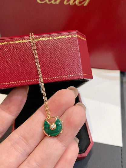[⭐Renara]AMULETTE ROSE GOLD MALACHITE NECKLACE