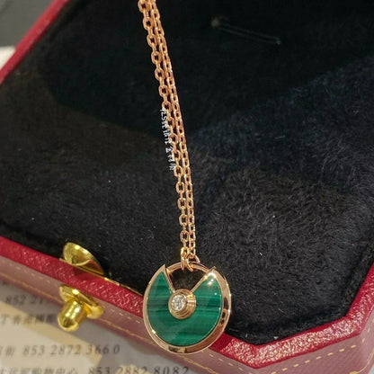 [⭐Renara]AMULETTE ROSE GOLD MALACHITE NECKLACE