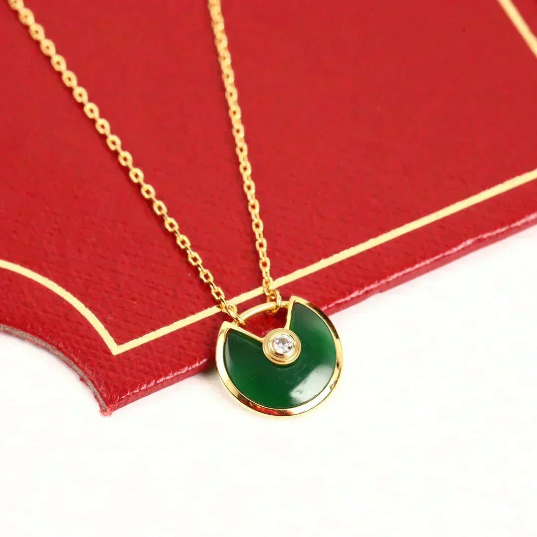 [⭐Renara]AMULETTE GOLD MALACHITE NECKLACE