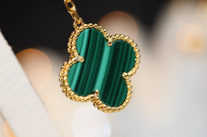 [⭐Renara]CLOVER EARRINGS GOLD MALACHITE DIAMOND 3 MOTIF