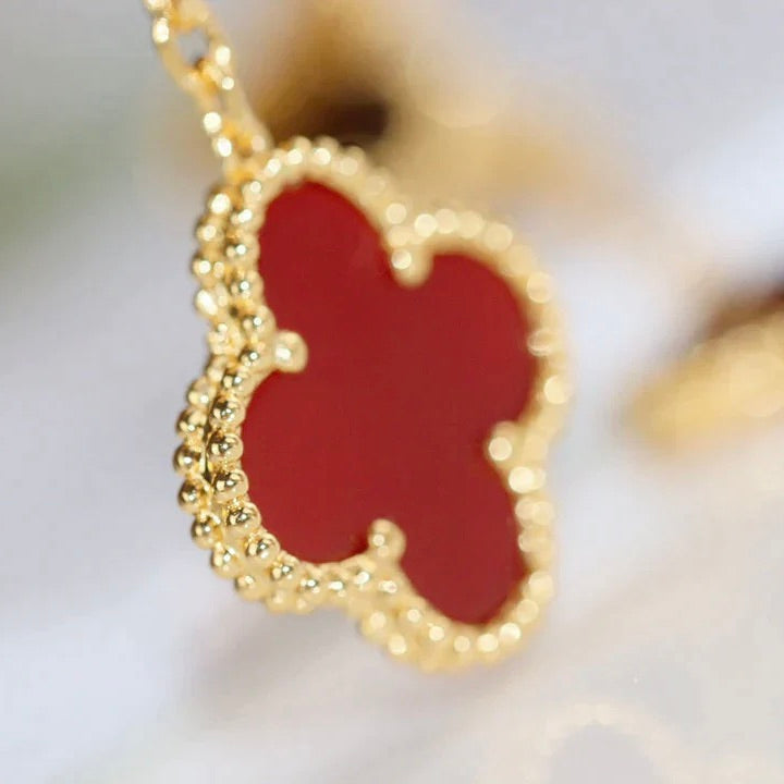 [⭐Renara]CLOVER  2 MOTIF  TIGER EYE CARNELIAN EARRINGS