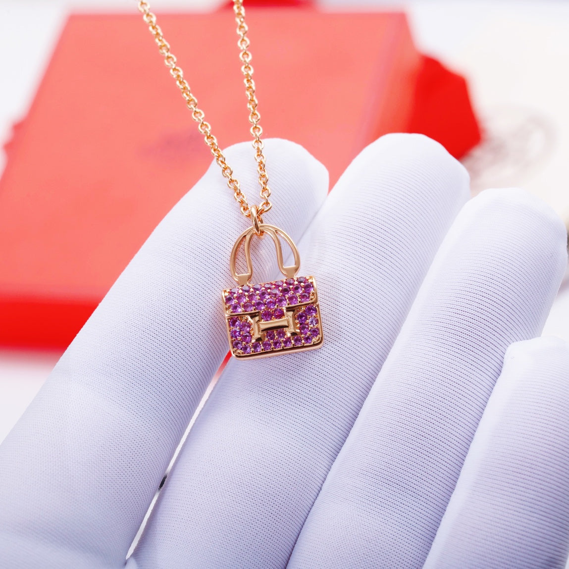 [⭐Renara]CONSTANCE PEDANT PURPLE DIAMOND NECKLACE