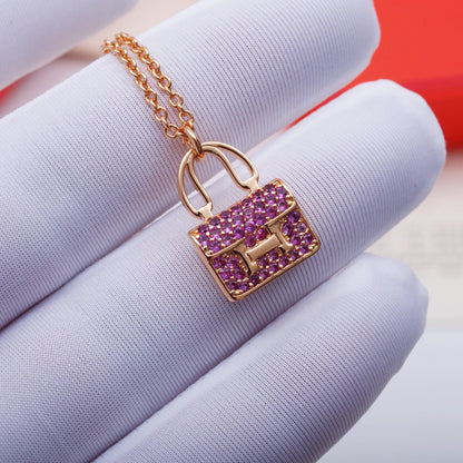 [⭐Renara]CONSTANCE PEDANT PURPLE DIAMOND NECKLACE