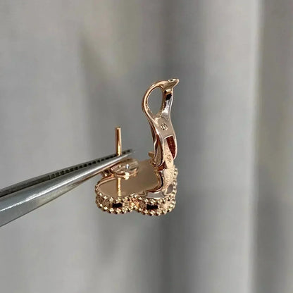 [⭐Renara]CLOVER MEDIUM 1 MOTIFS  PINK MOP DIAMOND EARRINGS