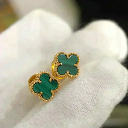[⭐Renara]CLOVER MINI 9.5MM MALACHITE  EARRINGS