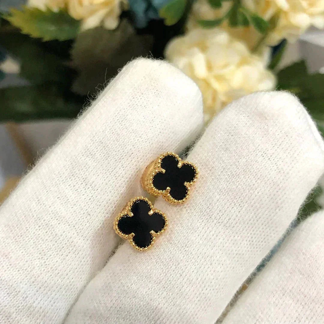 [⭐Renara]CLOVER MINI 9.5MM BLACK MOP EARRINGS