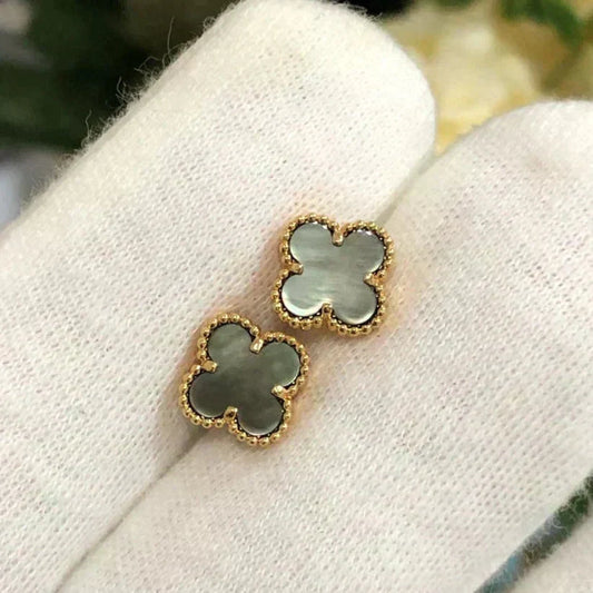 [⭐Renara]CLOVER MINI 9.5MM GRAY MOP EARRINGS