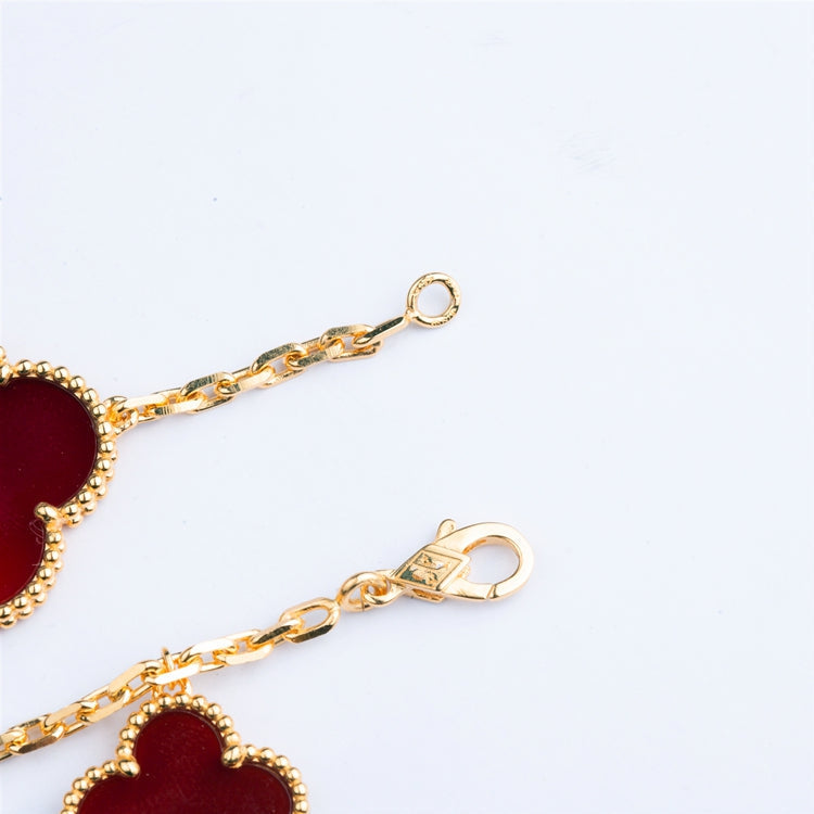 [⭐Renara]CLOVER BRACELET 5 MOTIFS CARNELIAN TIGER EYE