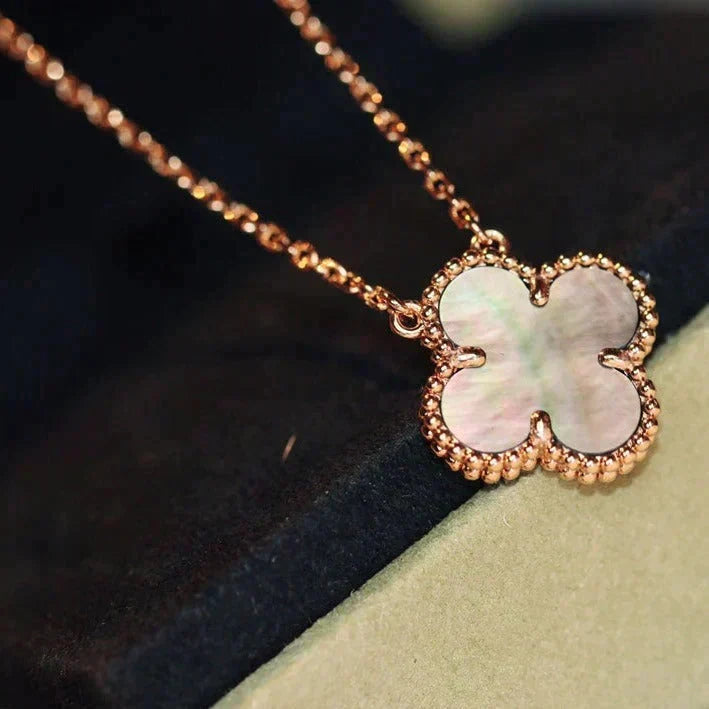 [⭐Renara]CLOVER 15MM  GRAY MOTHER OF PEARL NECKLACE
