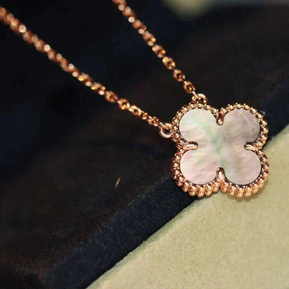 [⭐Renara]CLOVER 15MM  GRAY MOTHER OF PEARL NECKLACE
