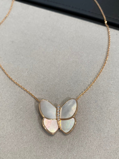 [⭐Renara]BUTTERFLY GOLD MOP DIAMOND NECKLACE