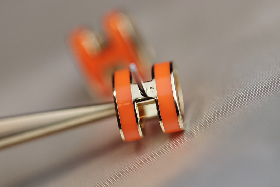[⭐Renara]MINI POP H EARRINGS ORANGE