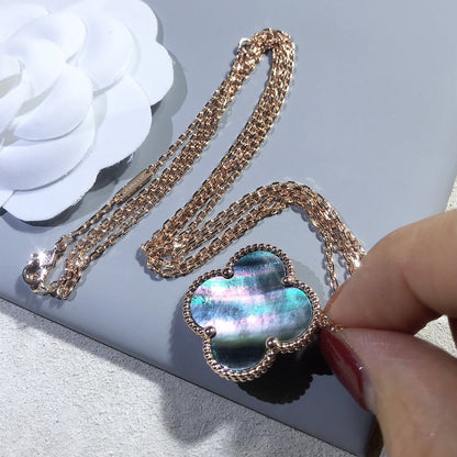 [⭐Renara]CLOVER 25MM GOLD DARK MOP BIG CLOVER NECKLACE