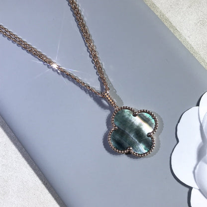 [⭐Renara]CLOVER 25MM GOLD DARK MOP BIG CLOVER NECKLACE