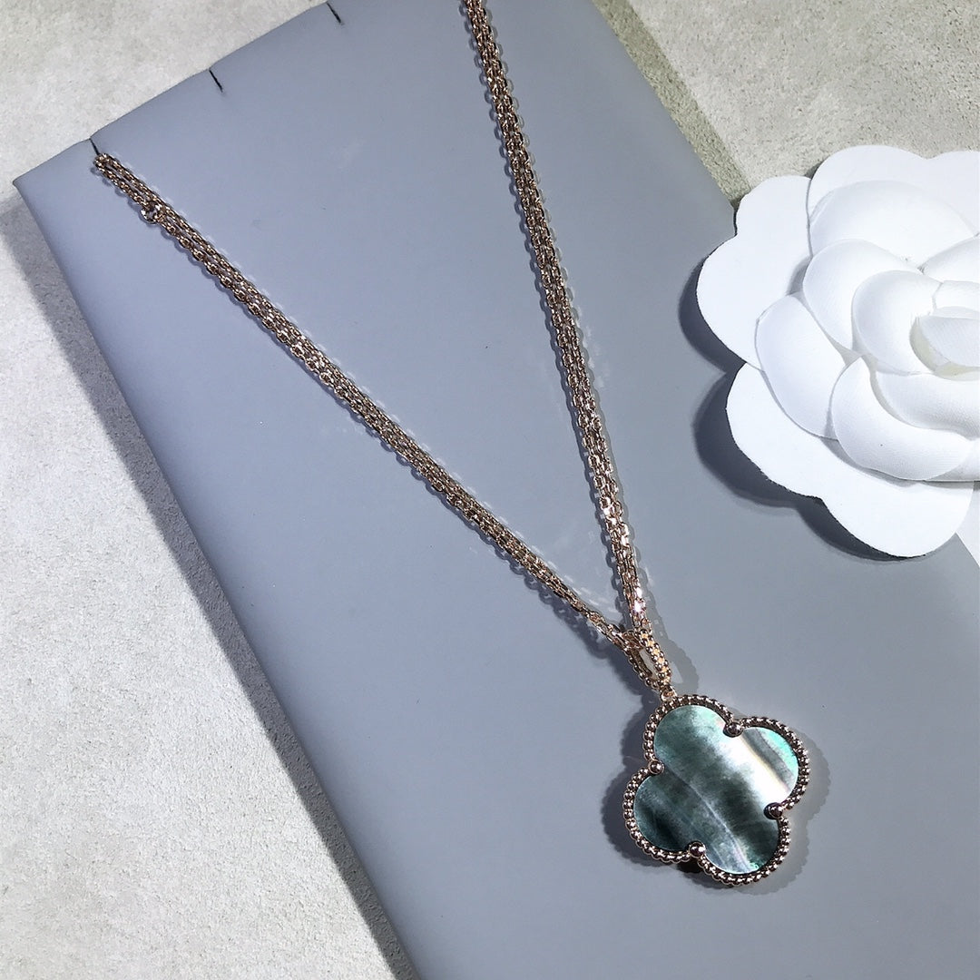 [⭐Renara]CLOVER 25MM GOLD DARK MOP BIG CLOVER NECKLACE