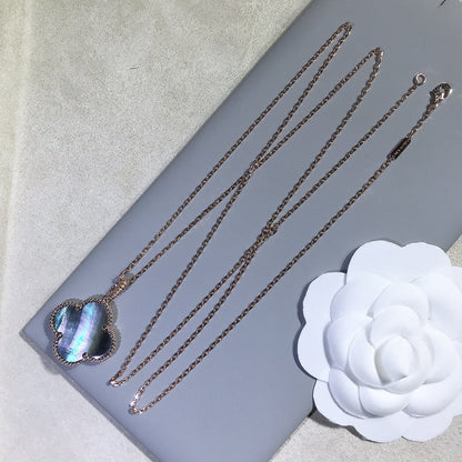[⭐Renara]CLOVER 25MM GOLD DARK MOP BIG CLOVER NECKLACE