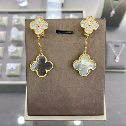 [⭐Renara]CLOVER  2 MOTIFS  DIAMOND  EARRINGS (MULTIPLE CHOICESç´