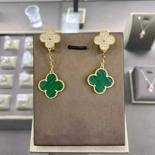 [⭐Renara]CLOVER  2 MOTIFS  DIAMOND  EARRINGS (MULTIPLE CHOICESç´