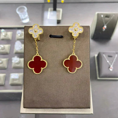 [⭐Renara]CLOVER  2 MOTIFS  DIAMOND  EARRINGS (MULTIPLE CHOICESç´