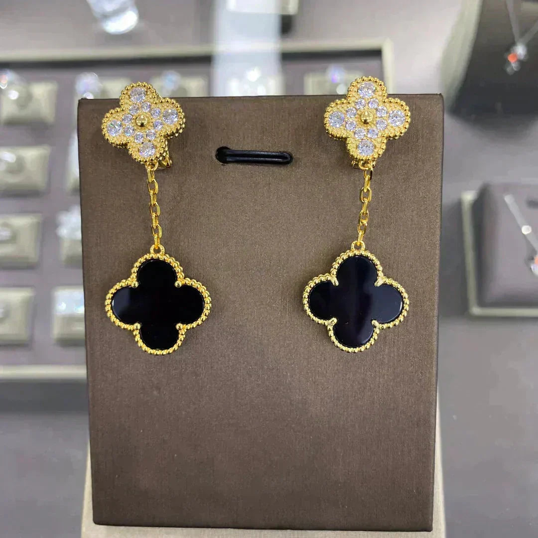 [⭐Renara]CLOVER  2 MOTIFS  DIAMOND  EARRINGS (MULTIPLE CHOICESç´
