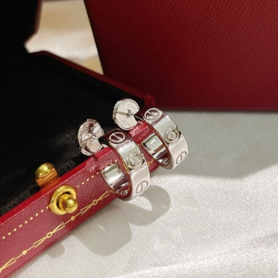 [⭐Renara]LOVE EARRINGS 5.7MM 2 DIAMONDS
