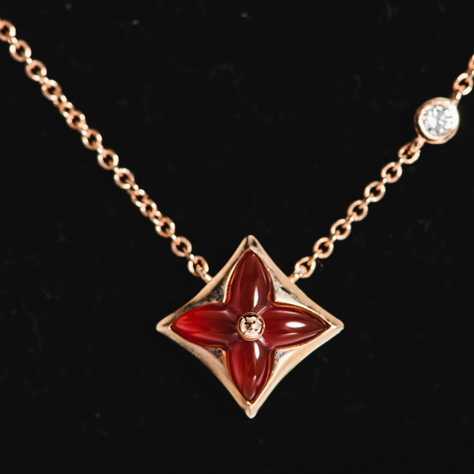 [⭐Renara]STAR NECKLACE PINK GOLD 1 DIAMOND