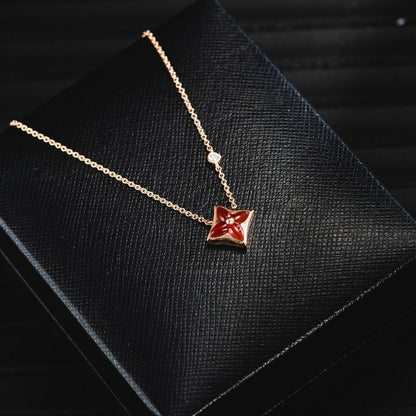 [⭐Renara]STAR NECKLACE PINK GOLD 1 DIAMOND