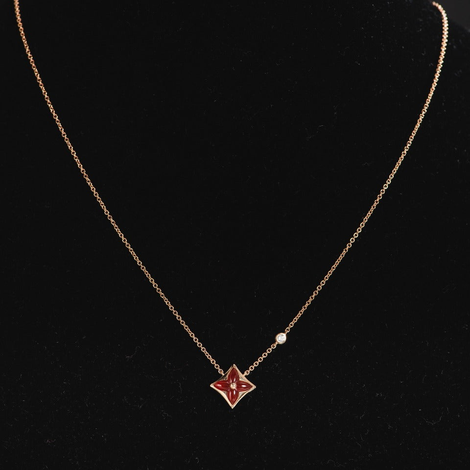 [⭐Renara]STAR NECKLACE PINK GOLD 1 DIAMOND