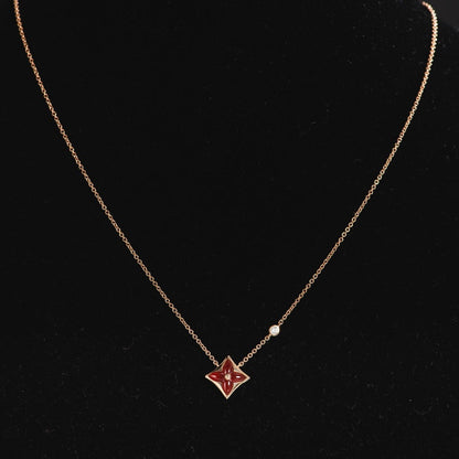[⭐Renara]STAR NECKLACE PINK GOLD 1 DIAMOND