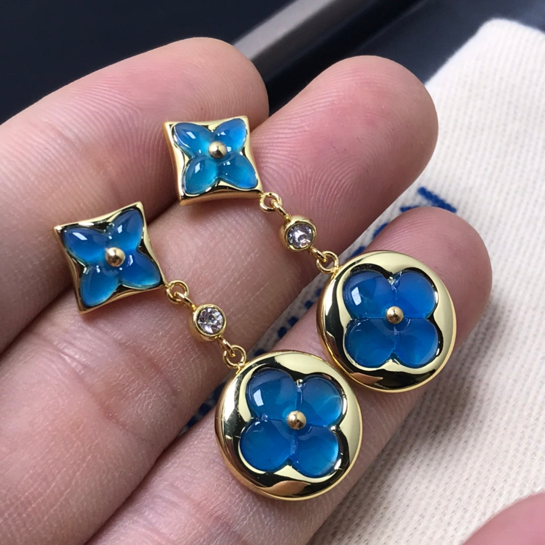 [⭐Renara]STAR AND SUN AGATE DIAMOND EARRINGS