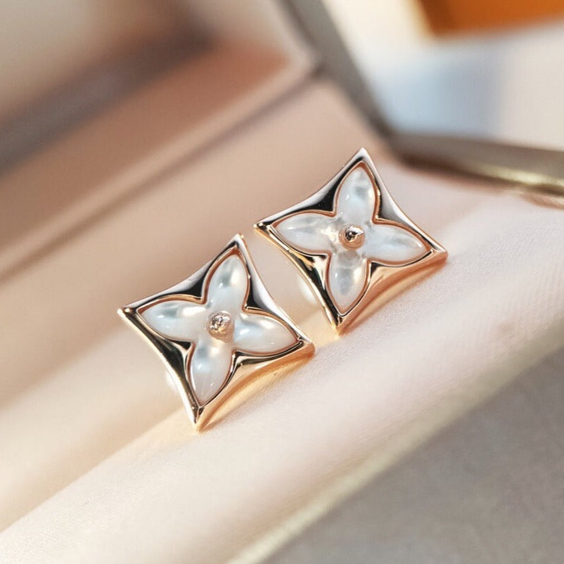 [⭐Renara]STAR MOP PINK GOLD EARRINGS