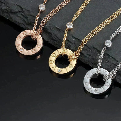 [⭐Renara]LOVE NECKLACE 16MM 2 DIAMONDS