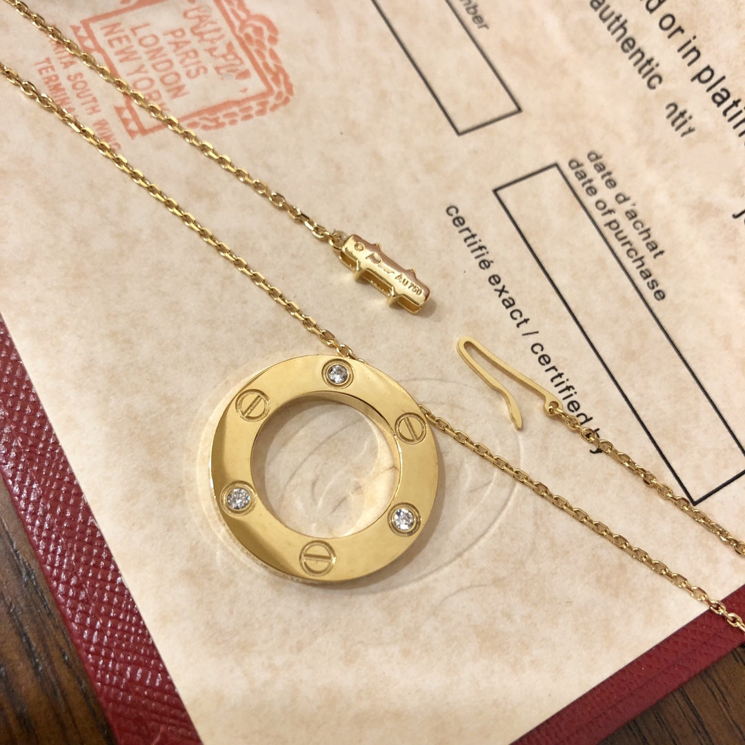 [⭐Renara]LOVE NECKLACE 16MM 3 DIAMONDS