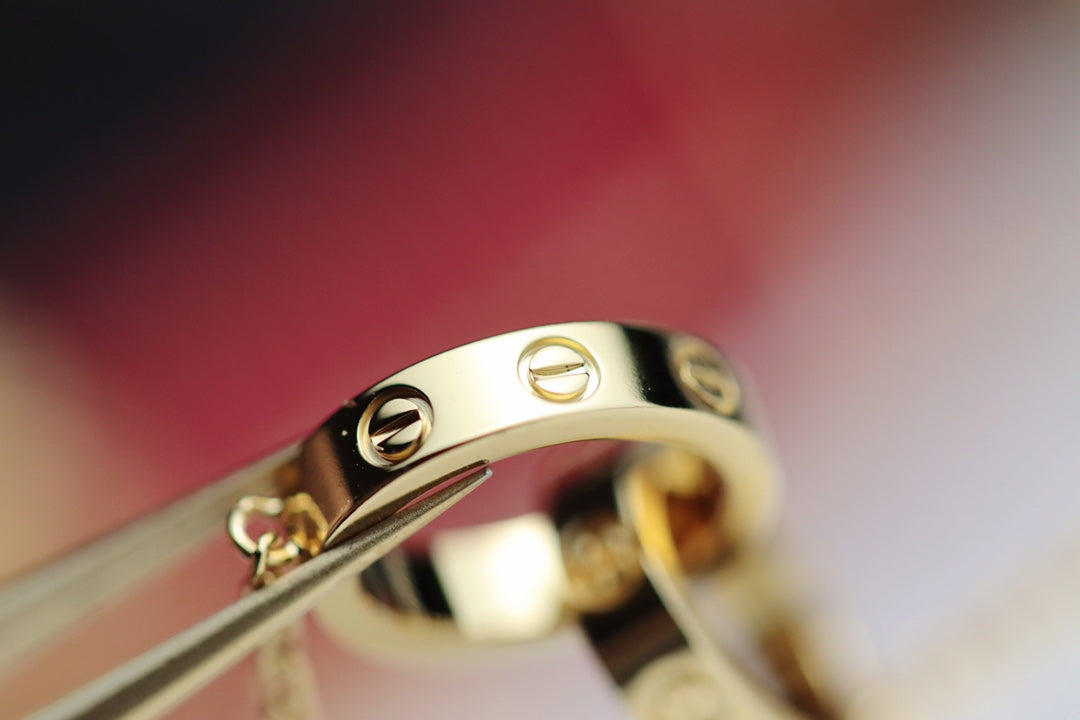 [⭐Renara]LOVE NECKLACE DOUBLE RING GOLD