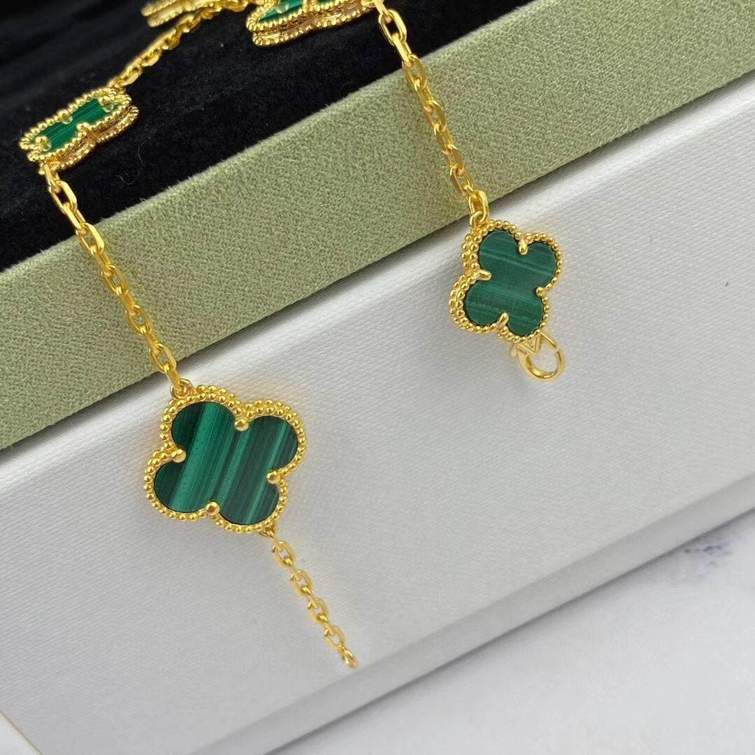 [⭐Renara]MAGIC CLOVER MALACHITE GOLD BRACELET 5 MOTIFS