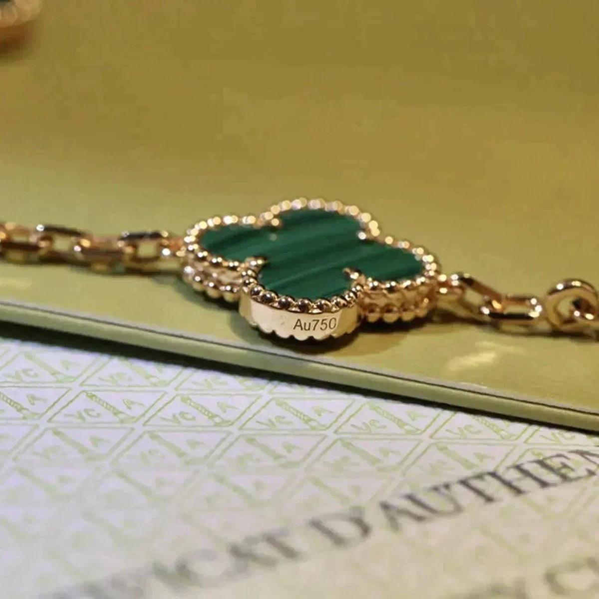 [⭐Renara] CLOVER 5 MOTIF MALACHITE BRACELET COLLECTION